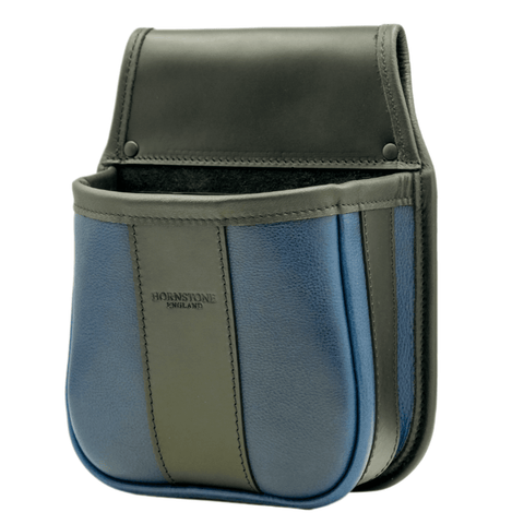 Shotgun Cartridge Pouch Blue And Black Leather Holds 50-60 x 12 gauge RGB50BB