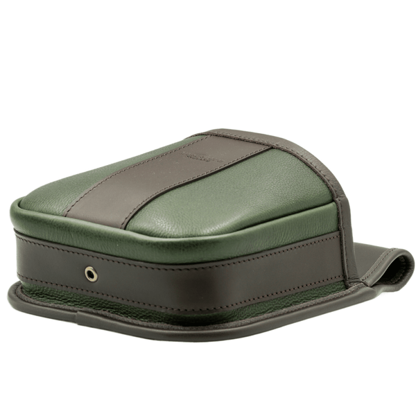 Shotgun Cartridge Pouch Green And Brown Leather Holds 50 x 12 gauge RGB50GB